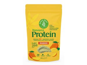 Konopný proteín EXTRA jemný (65 % bielkovín) s mangom, 500 g – Zelená Země